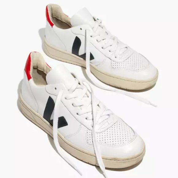 Veja Shoes - Veja V-10 Leather Extra White/Nautico Pekin